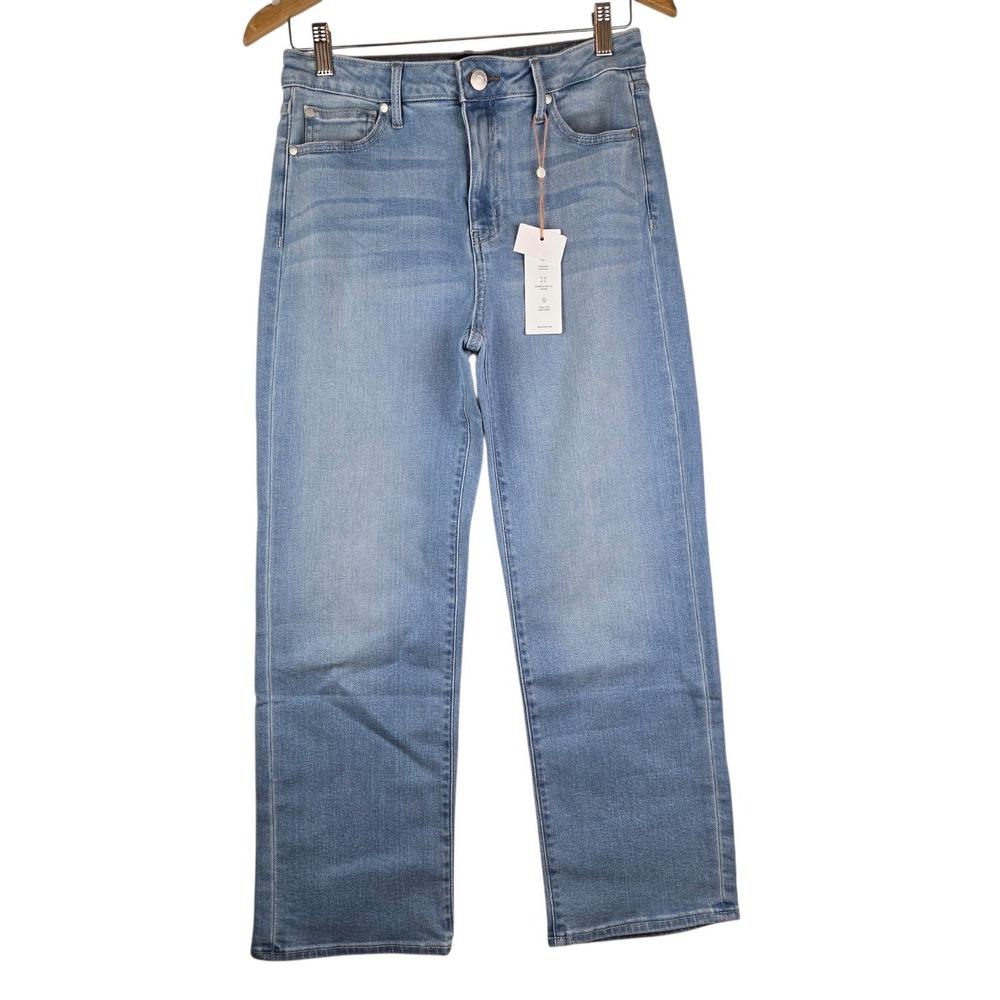 Quince Stretch High Rise Straight Jeans Frosted Blue 29/26 Organic Cotton Denim
